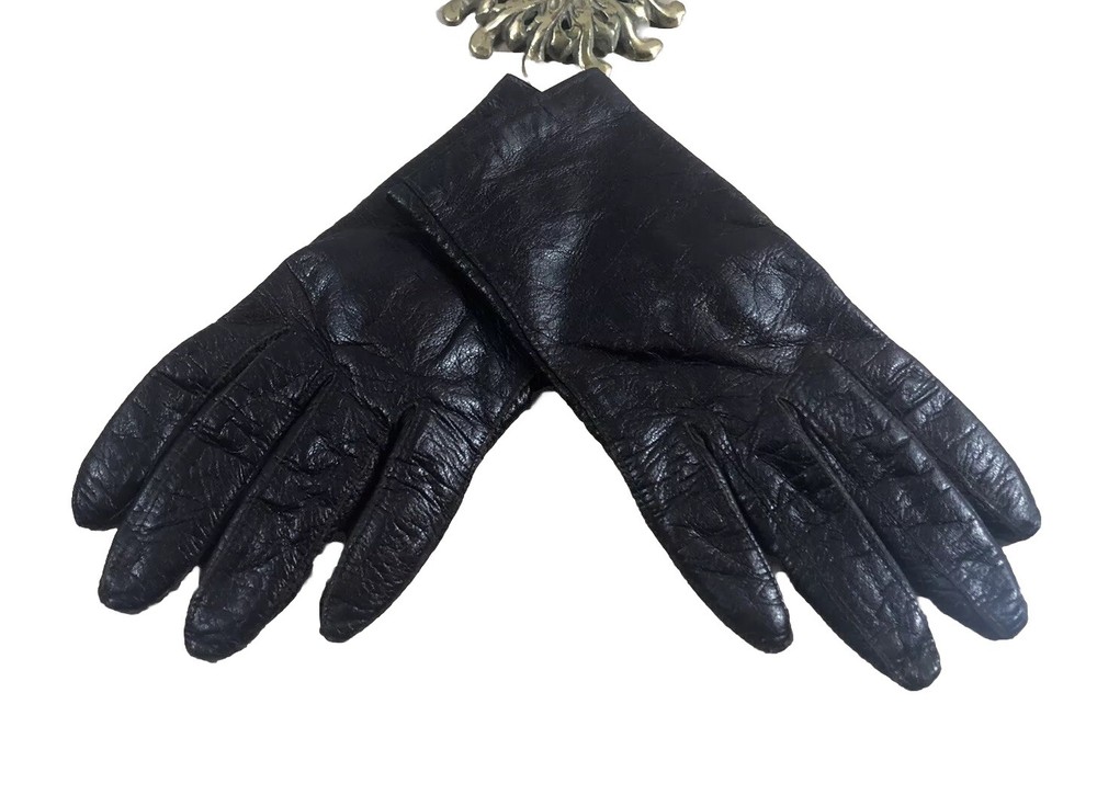 Women's Small Leather Gloves Brown Solid Winter Warm Driving Soft Lining