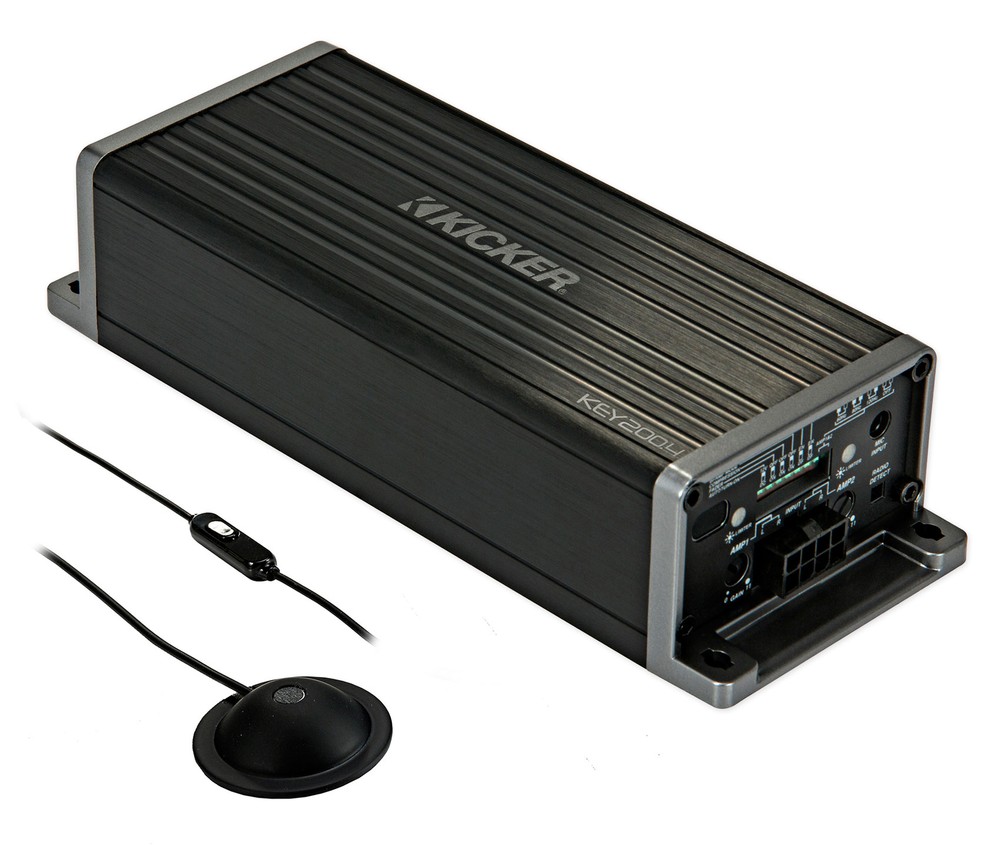 KICKER KEY2004 200w 4-Channel Smart Amplifier w/Auto-EQ/Processor+Amp Wire Kit