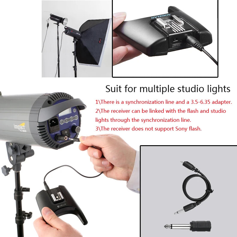 Wireless Flash Trigger 2.4G Remote Control Studio Light Receiver Transmitter Set