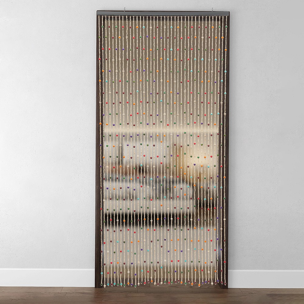 Natural Bamboo Beaded Curtain Colorful Boho Bamboo Beaded Window Doors Divider