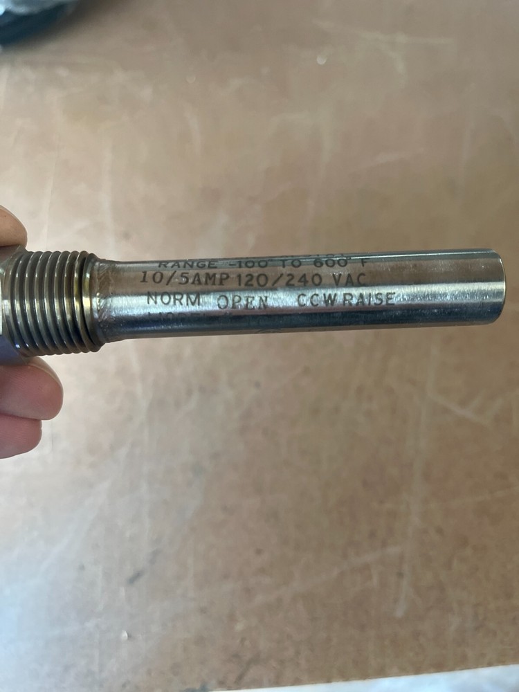 VULCAN 1C2B9 Cal-Stat Tstat, Pipe Thread,3in insertion 2E940