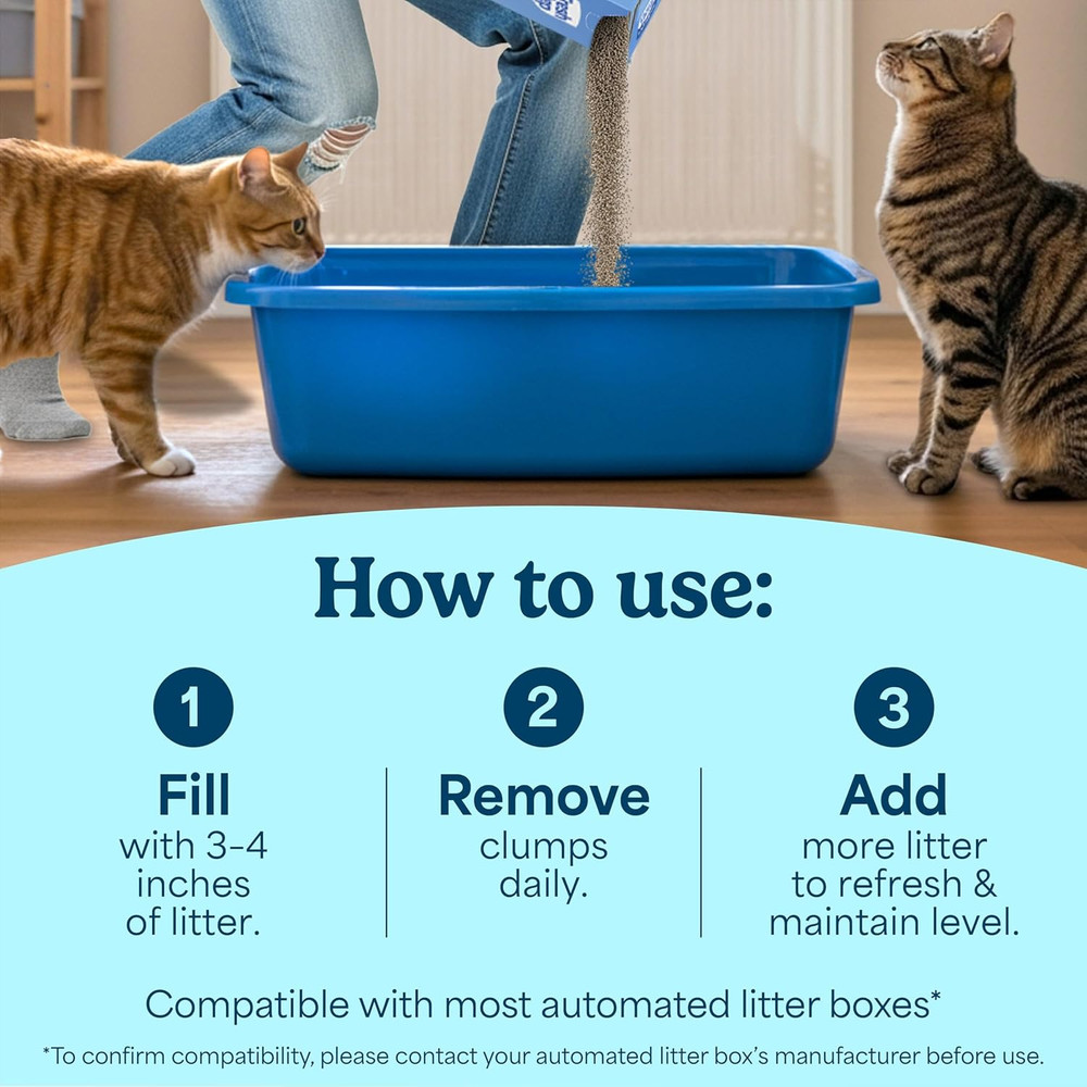 Advanced Simply Unscented Multi Cat Clumping Cat Litter, Low Dust, Odor Control