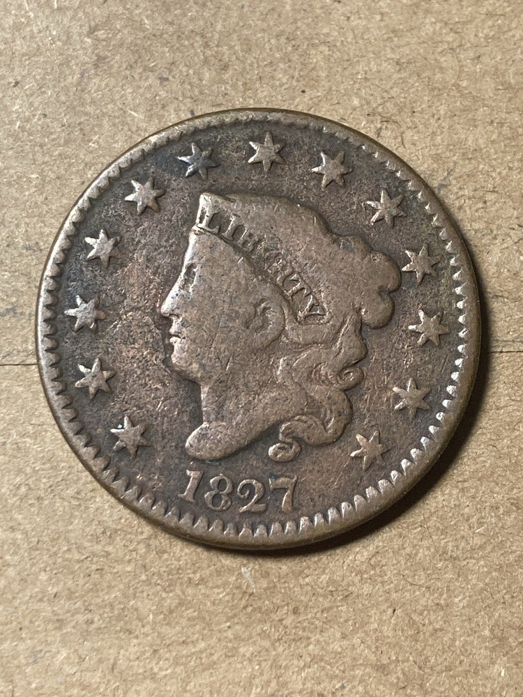 1827 Coronet Head Large Cent - As Shown! (#1933)
