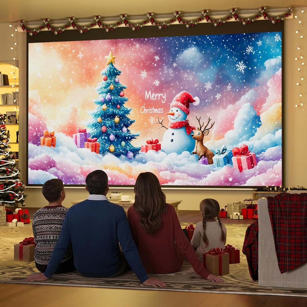 150" Projector Screen Motorized 16:9, 4K HD Pull Down 150 INCH 16:9 FREE SHIP
