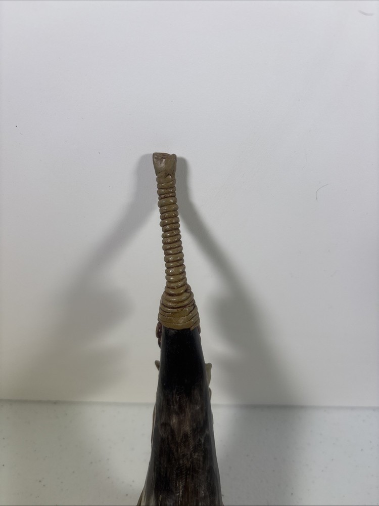 Carved Horn Pipe with Owl