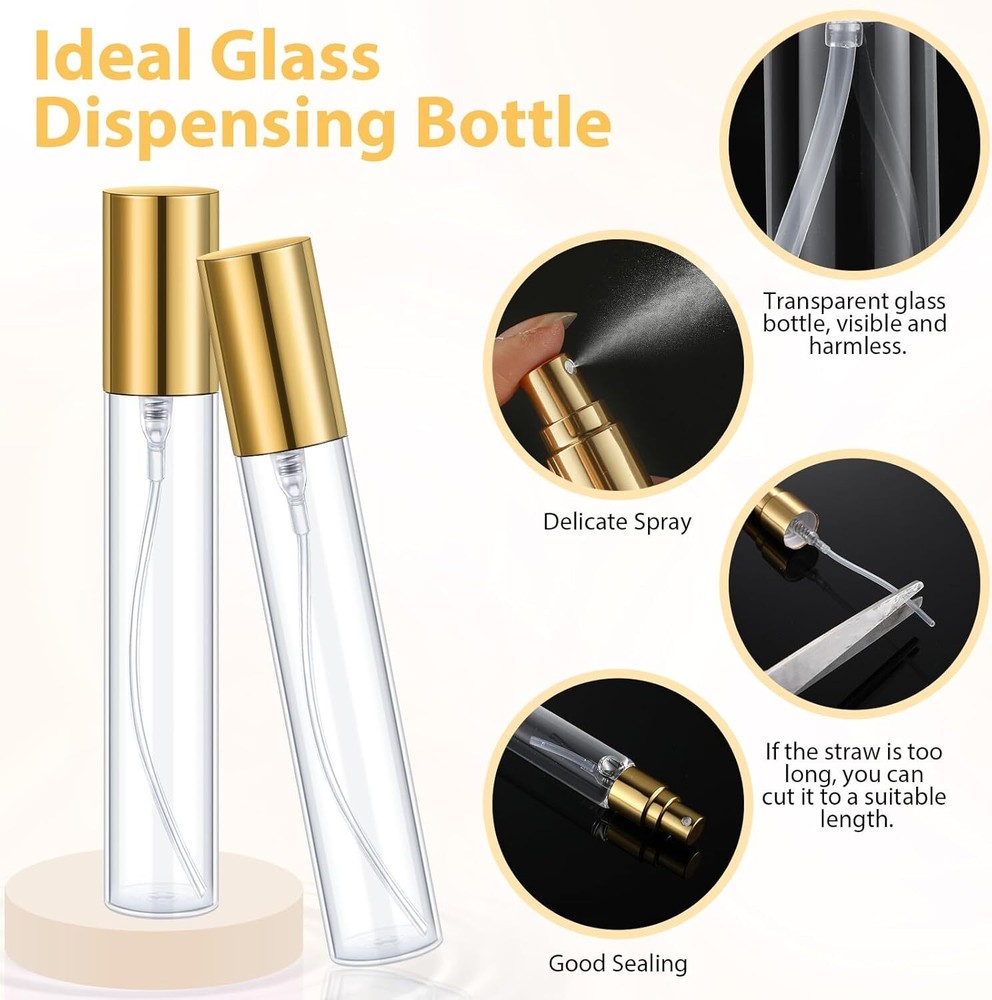 Yinder 25 Pcs Travel Perfume Atomizer Bottle Refillable 15 ml, Gold