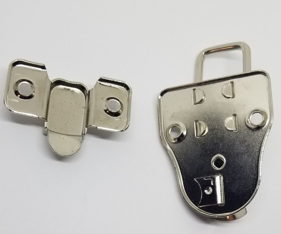 3" Nickel Plated Locking Drawbolt lock WITH PADLOCK LOOP jewelry small latch ant