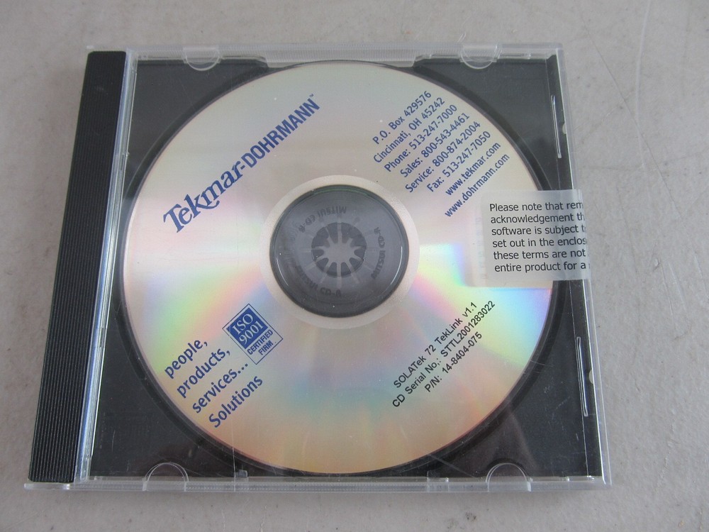 Tekmar Dohrmann SOLATek 72 TekLink v1.1 Software 14-8404-075