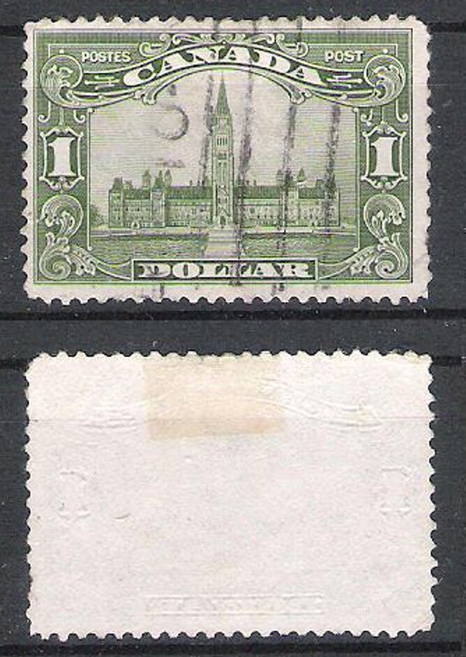 CANADA 1929 $1 OLIVE GREEN (F)