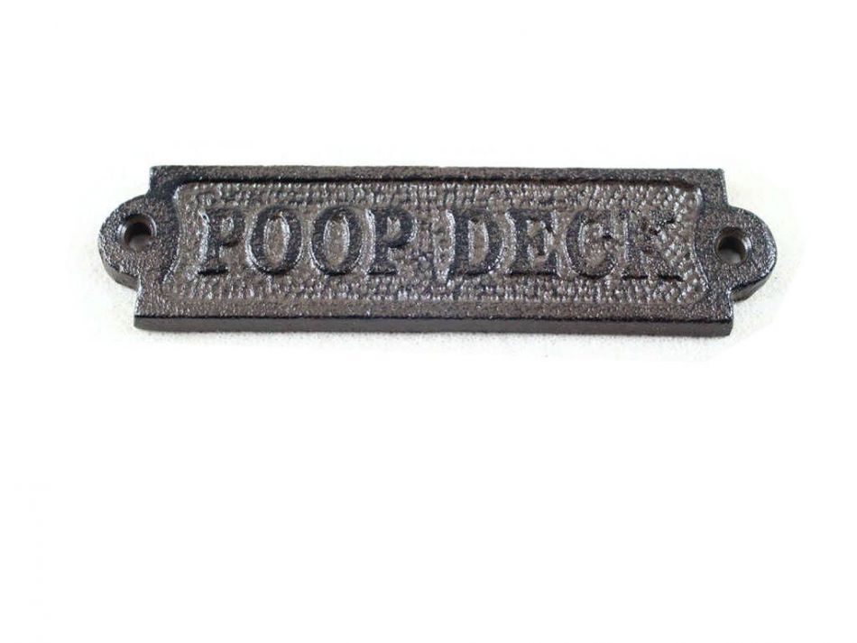 [Pack Of 2] Cast Iron Poop Deck Sign 6""
