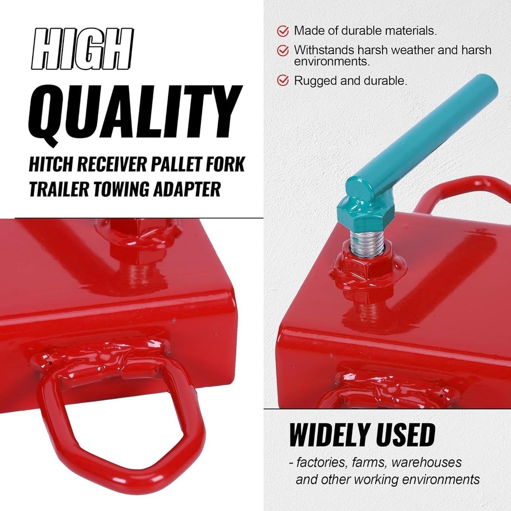 Clamp On Forklift 2" Hitch Receiver Pallet Fork Trailer Towing Adapter