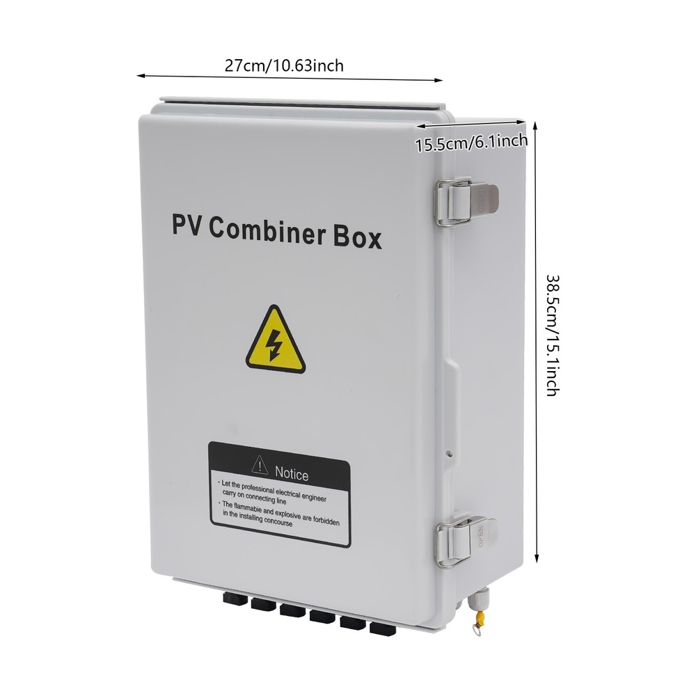 6 String PV Combiner Box with 15A Circuit Breaker for Solar Panel Systems