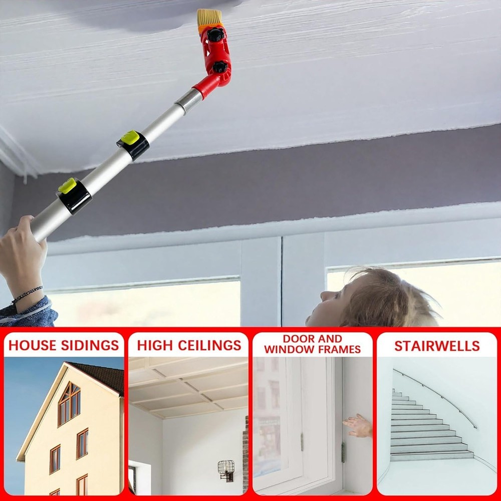 Multi-Angle Paint Brush Extender, Extension Pole Attachment Holder for4444