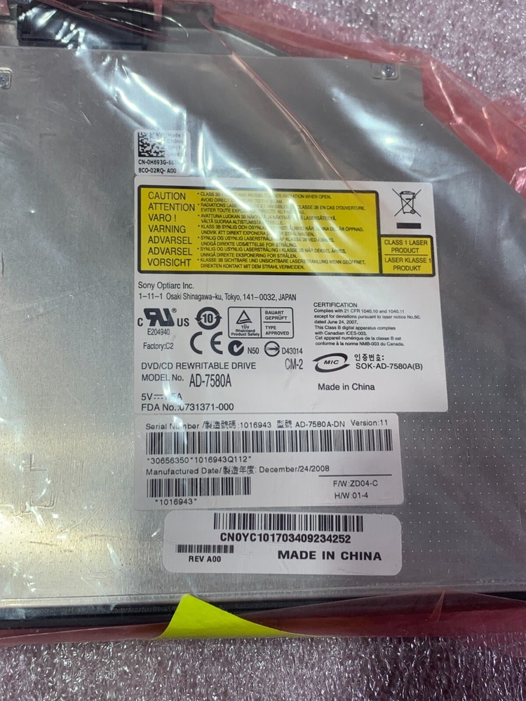NEW Original DVD/CD Rewritable Optical Drive AD-7580A for Getac