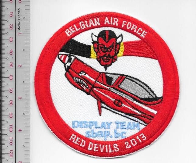 Aerobatic Belgium Air Force Red Devils Demonstration Team 2013 patch NO TARIFF