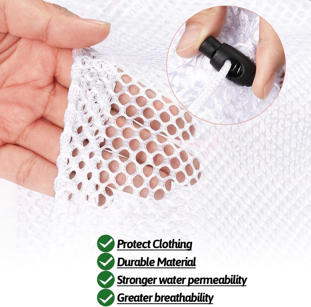Large Mesh Laundry Bag with Drawstring Jumbo Machine Washing Hamper Accessories