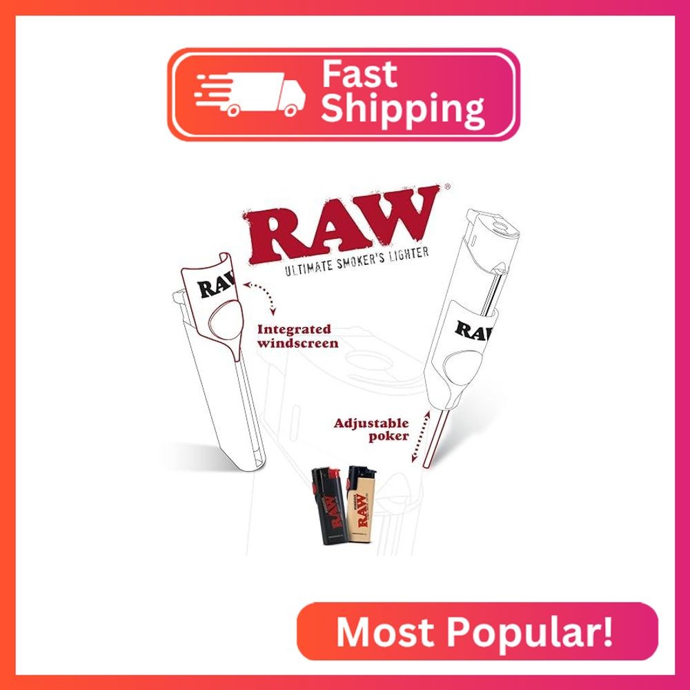 RAW Phoenix Classic Lighter - Refillable with Built-in Poker - Wind-Resistant -