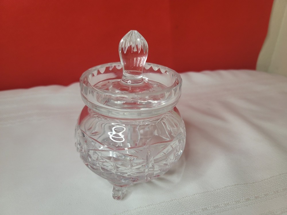 CRYSTAL FOOTED JAM JAR - GREAT CONDITION