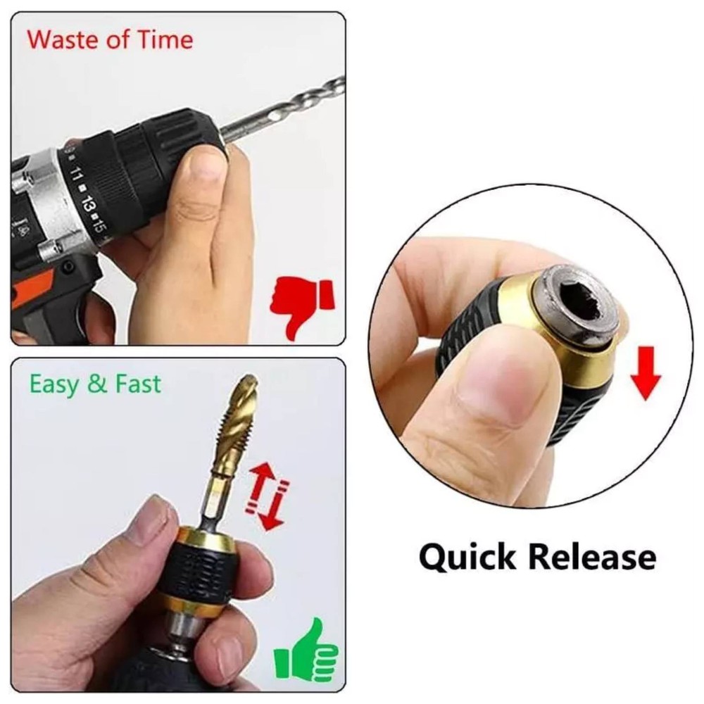 1/4" Hex Shank Quick Release Drill Bit Holder Extension Tool For Screwdriver