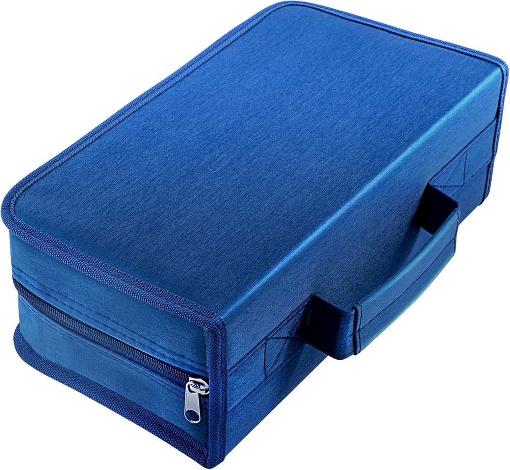 CD/DVD Case Holder, 128 Capacity CD VCD Media Wallet, Storage, Blue