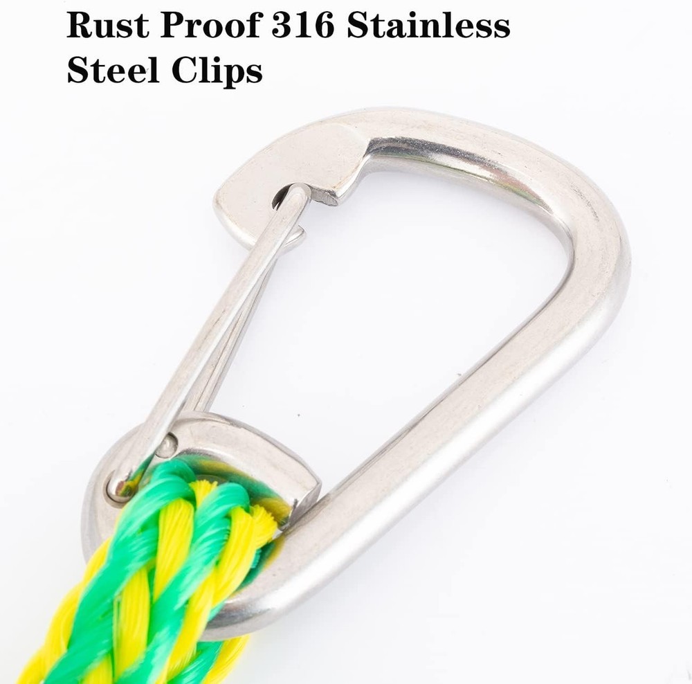 High-Visibility Jet Ski Tow Rope - Durable Nylon Dock Line with Stainless Hook