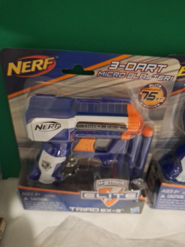 2 Nerf N-Strike Micro Blaster Elite With AMOSTIND REFILLS & BAG. 100 REFILLS.