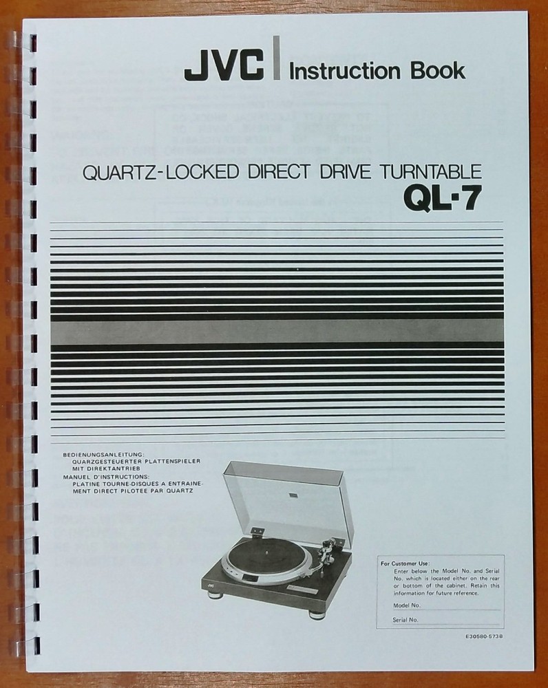 JVC QL-7 Turntable Owners Manual