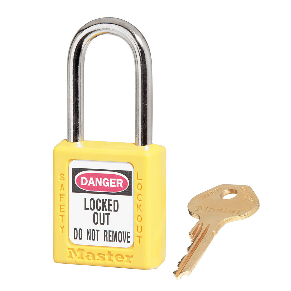 Master Lock 410YLW KD Safety Padlock, Yellow Keyed Different 1 Key