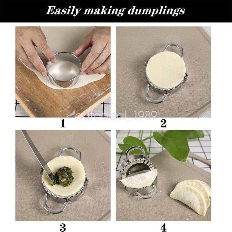 3pcs Dumpling Mould Press Cutter Mold Spoon Kit for Making Calzone Empanadas Pie