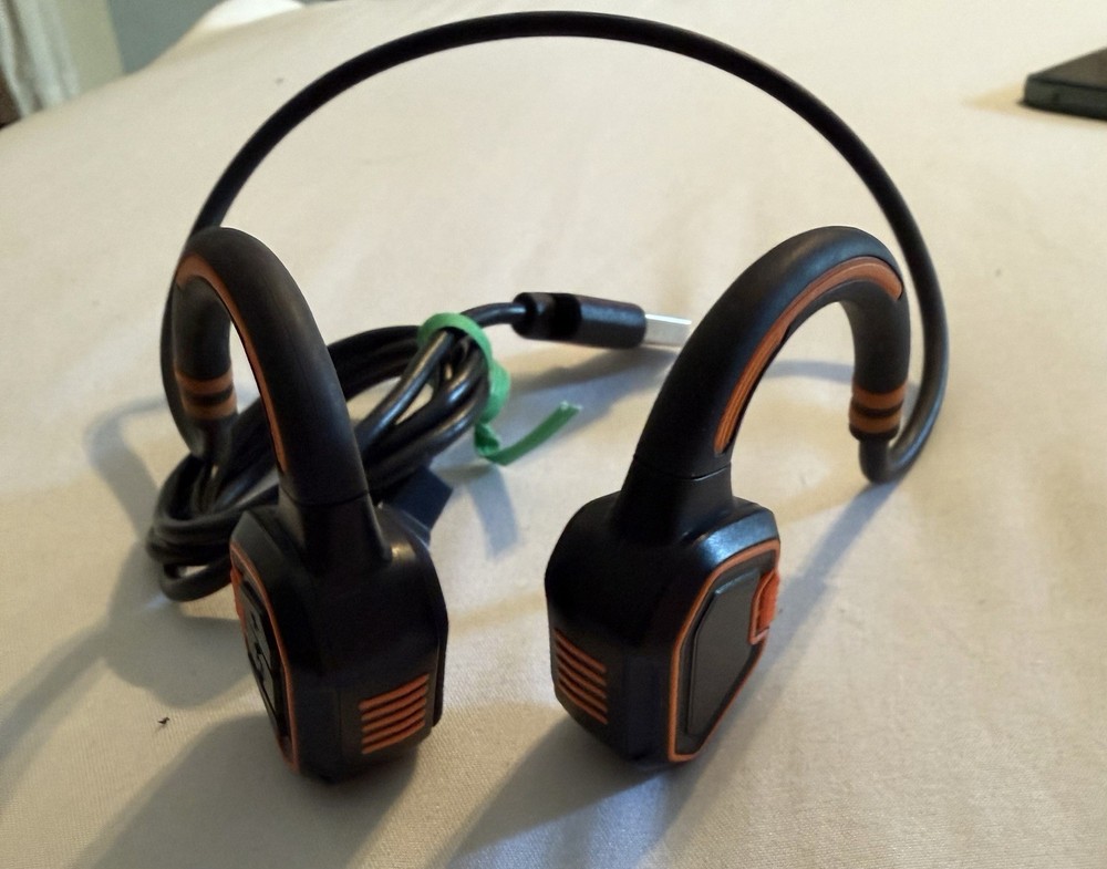 Open Ear Wave  USB Ear-hook Headset, Black Orange, Double Earpieces, Used