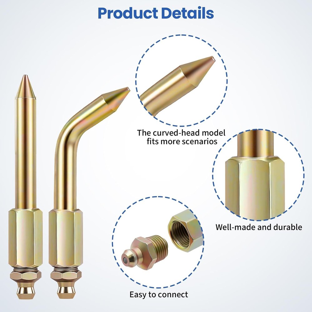 7Pcs Needle Tips Elbow Adapter Dispenser Rubber Nozzle Grease Gun Accessory Kit