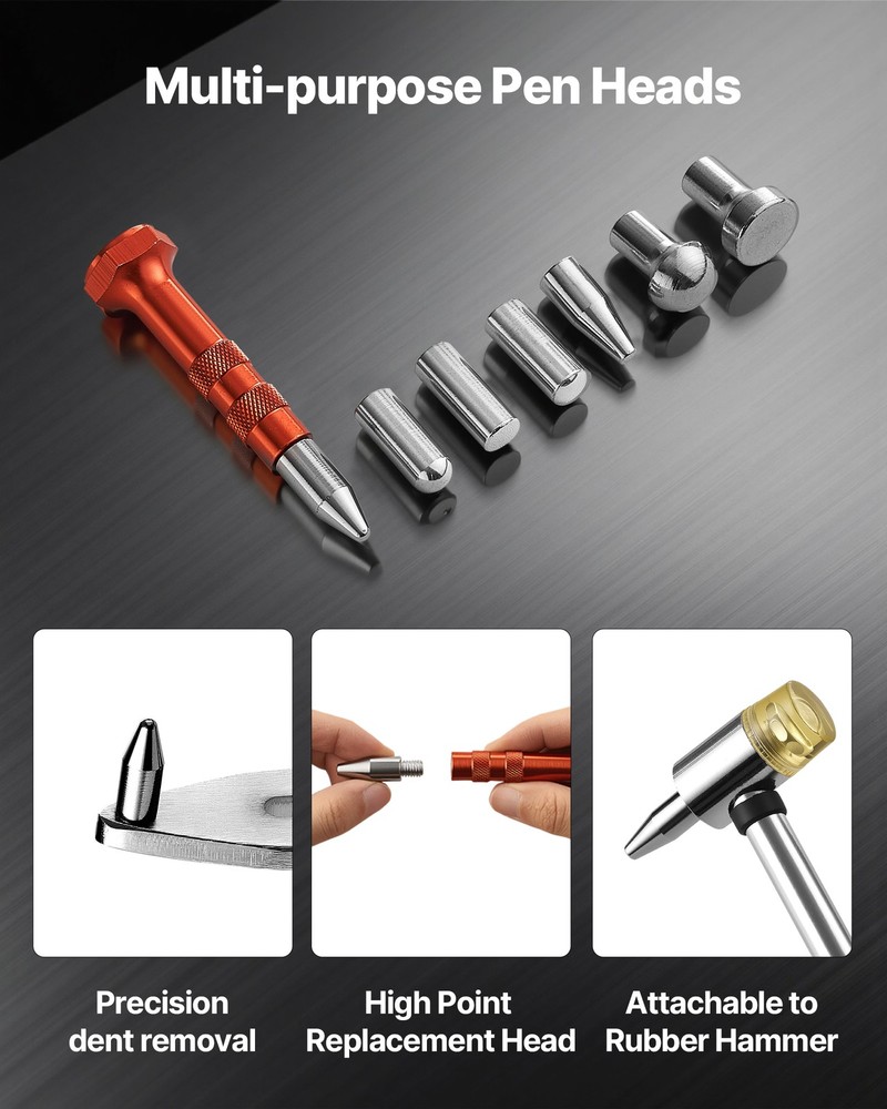 VEVOR Dent Puller Kit Car Fender Damage Repair Tools Flat Bar Auto Dent Removal