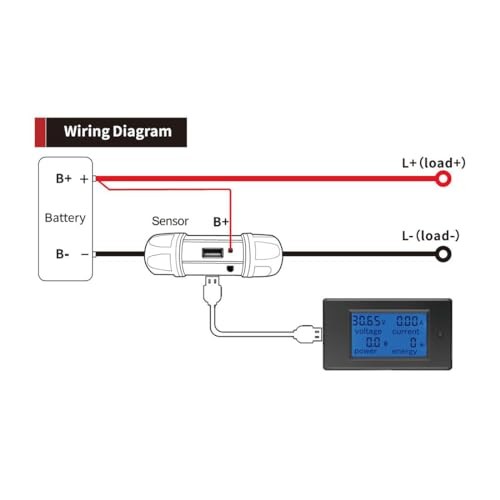 PZEM-051 DC Digital Ammeter Voltmeter DC6.5-100V 0-100A Multi-Functional