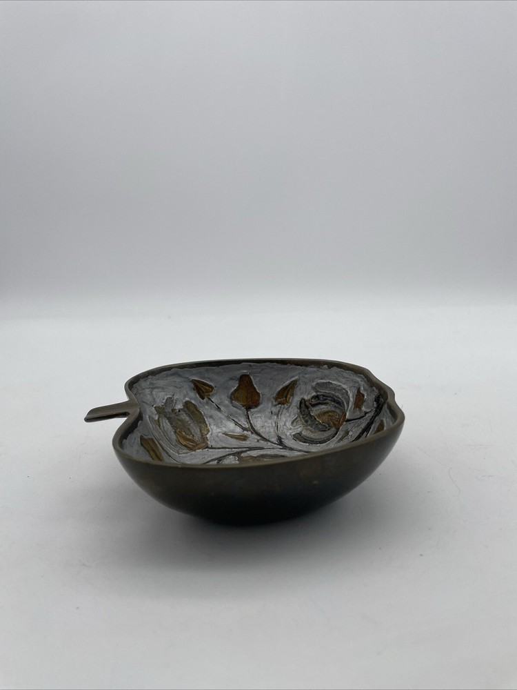 Vintage Solid Brass Apple Shape Trinket Tray Made in India 5.75”