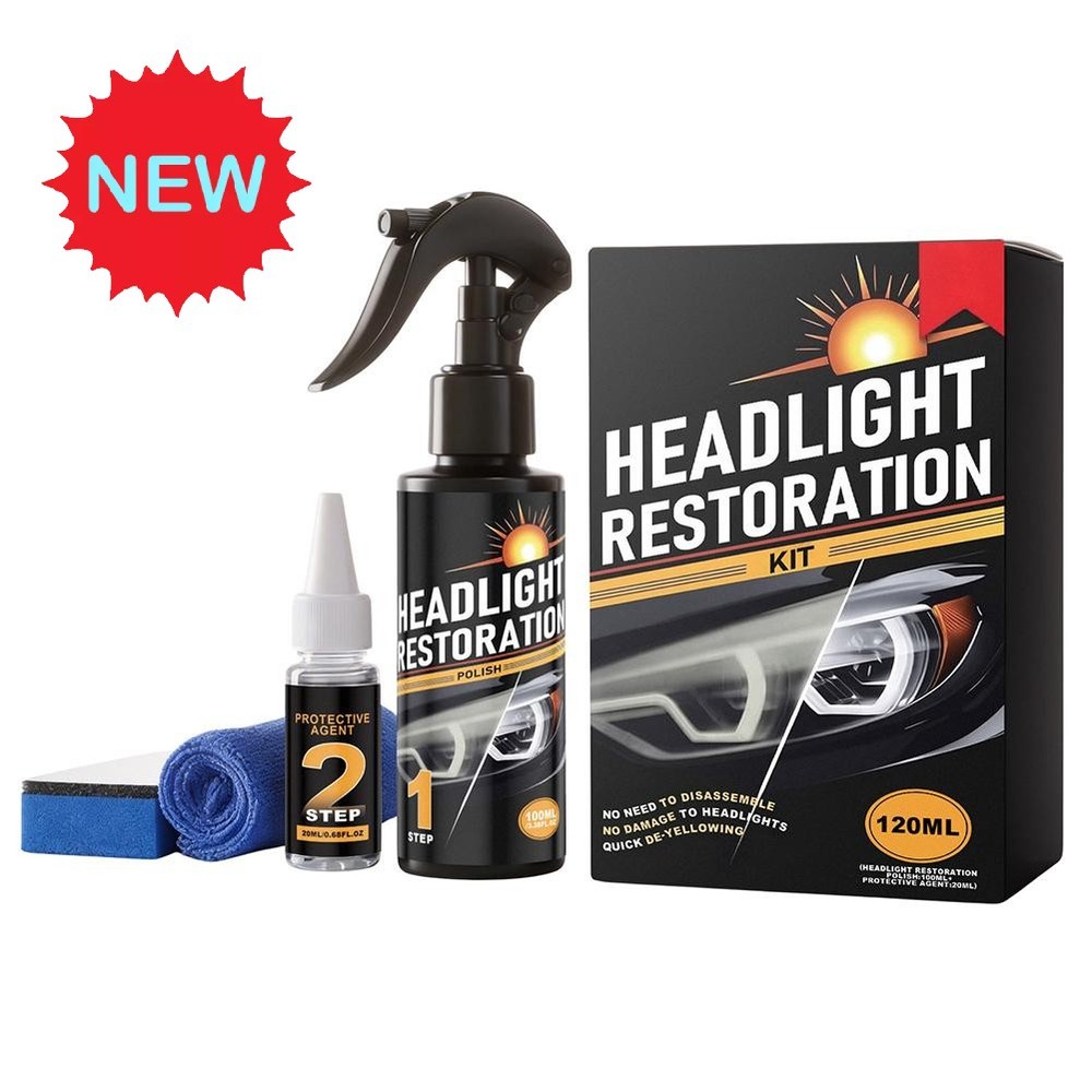2X Headlight Restoration Kit, No Power Tools, Makes Headlights Like N e w