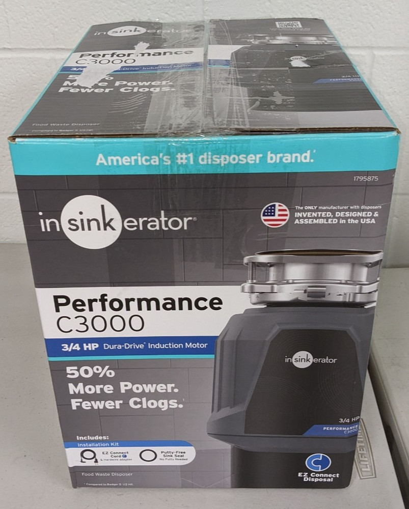 InSinkErator C3000 Performance 0.75HP Kitchen Garbage Disposal NOB