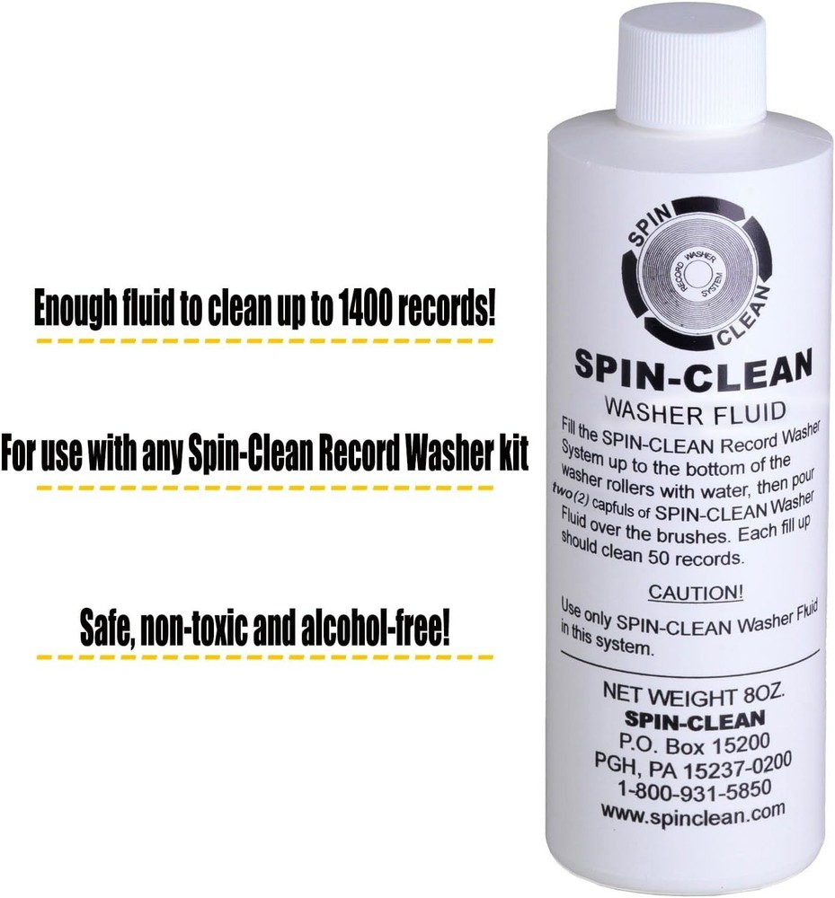 Spin-Clean Record Washer Fluid 8oz. | Alcohol-Free Cleaner Solution |...