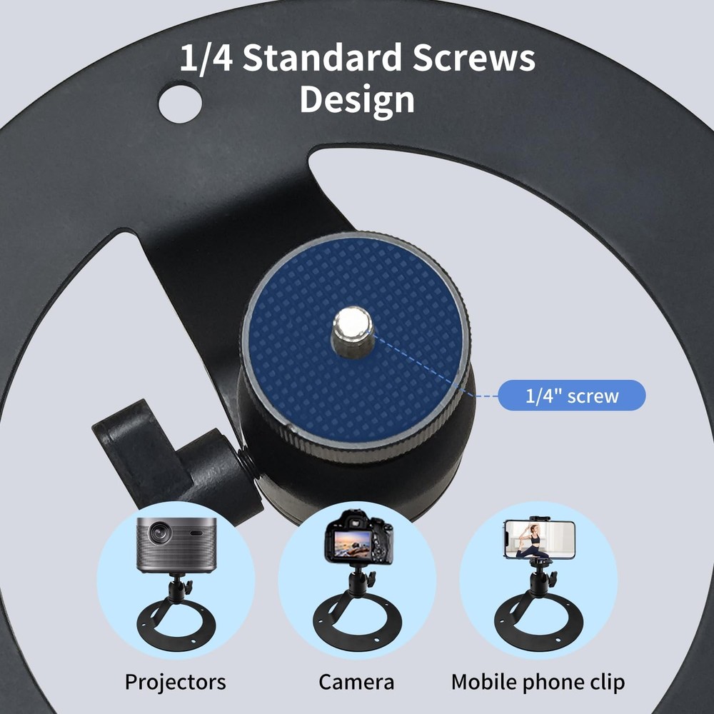 Projector Stand Table Tripod Ballhead Angle 360 Degree Adjustable with 1/4" S...