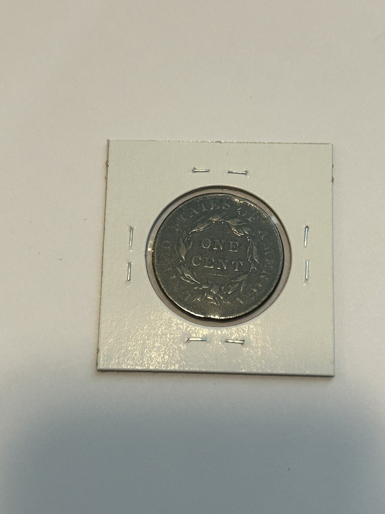 1837 Plain Cords Medium Letters Coronet Head Cent, U.S. Type 1c Coin Copper