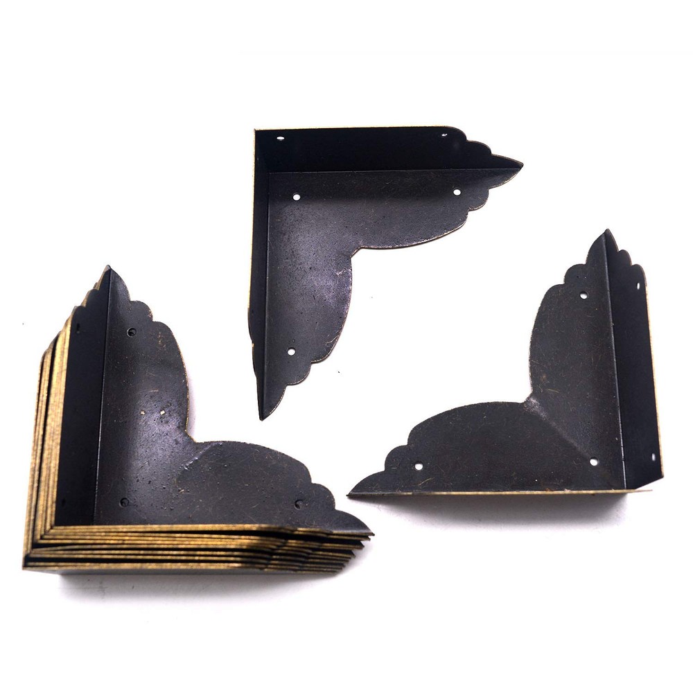 Box Corners Iron Bronze Angle 2.76"x2.76"x1.02" Corner Decorative Protector f...