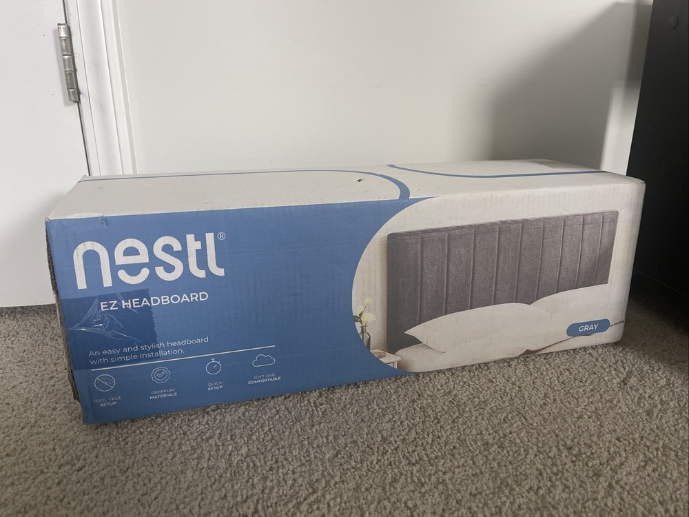 Upholstered Wall Mounted, Easy Assemble, Channel Stitched Peel & Stick Headboard