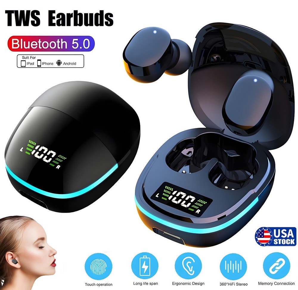 LED Display Bluetooth Earbuds Touch Control TWS Headphones for iOS/Android USA