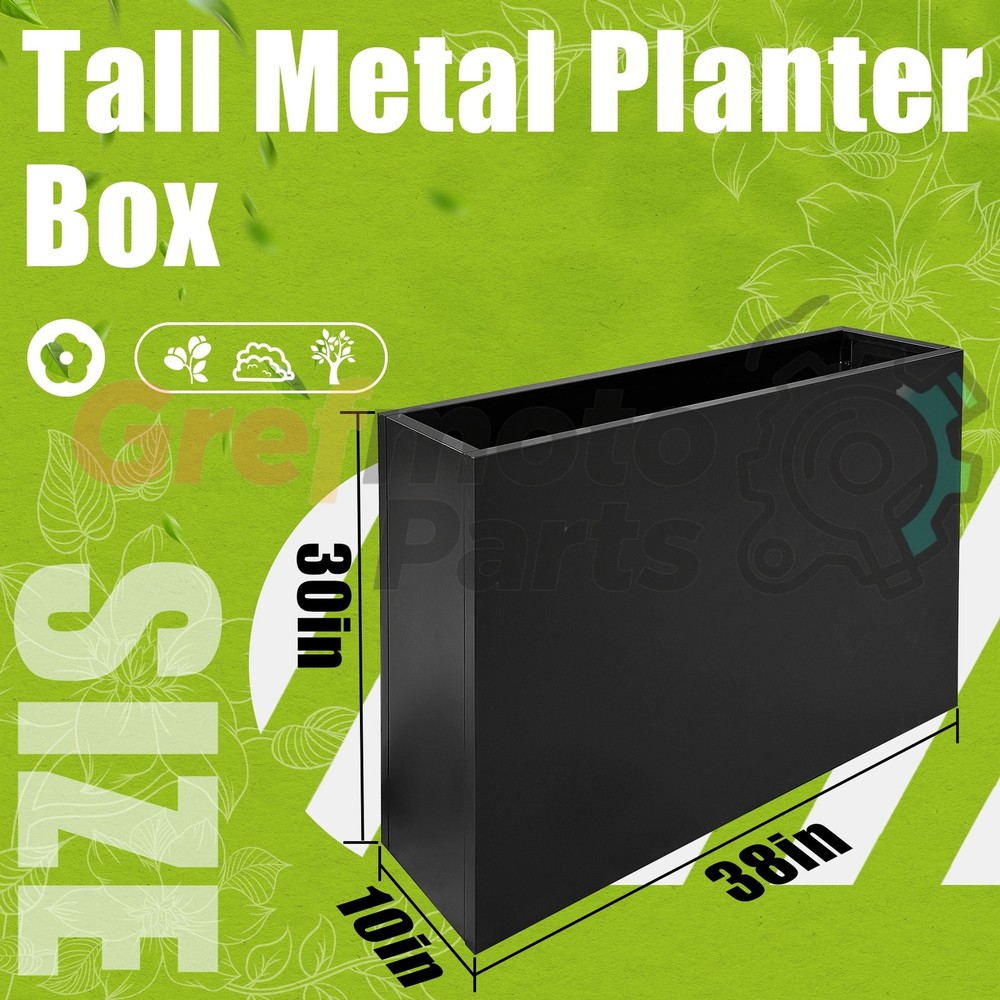 Steel Planter Box 10"x38"x30" Rectangular Removable Insert Shelf Free Shipping