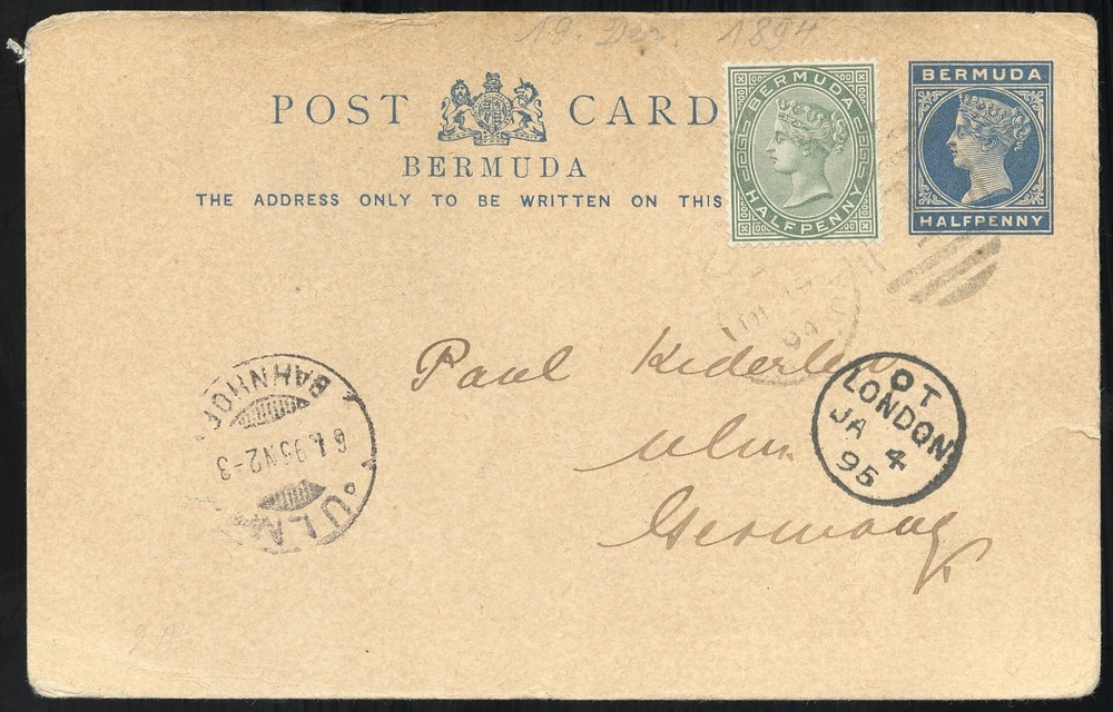 Bermuda Stamps # SC4a Used XF Postal Card