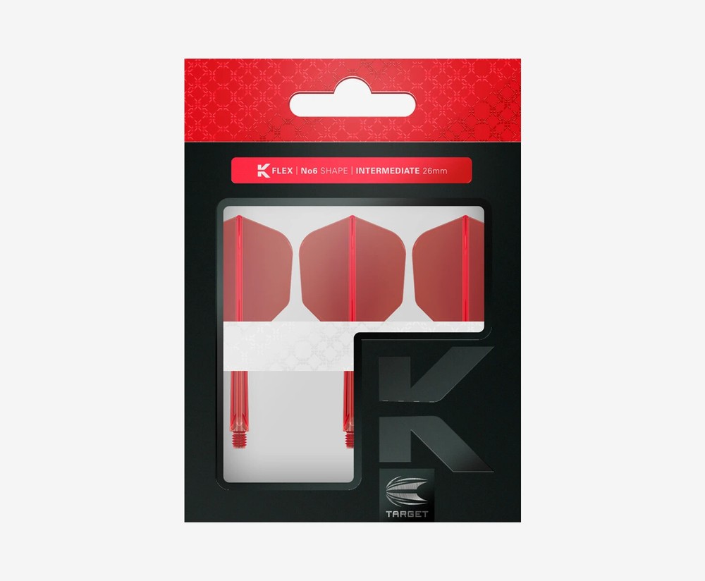 NO6 SHAPE RED INTERMEDIATE TARGET K-FLEX 1 PIECE SHAFT AND FLIGHT