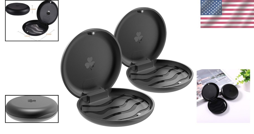 Durable Black Orthodontic Retainer Cases - Lockable & Easy to Clean (2 Pack)
