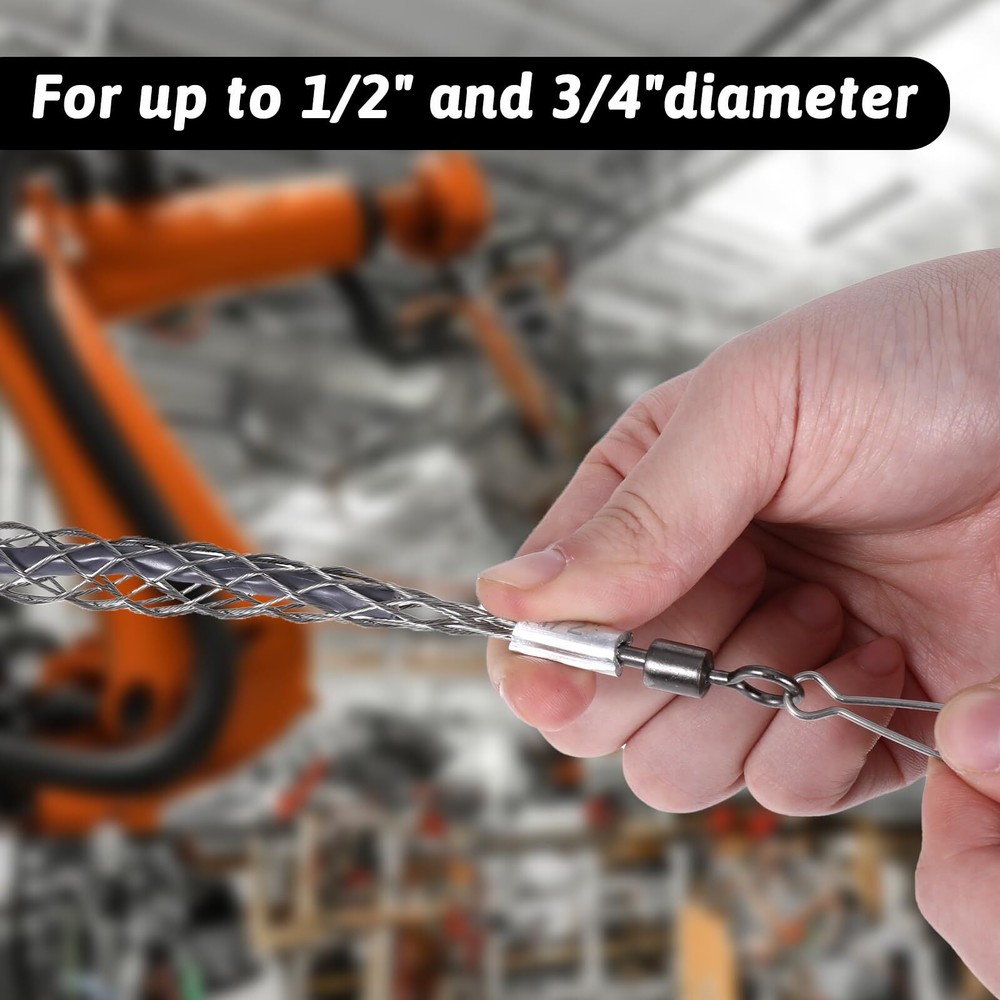 2 Pack 1/2 Inch Wire Pulling Grip Mesh Cable Pulls Cable Pulling Grip Sock