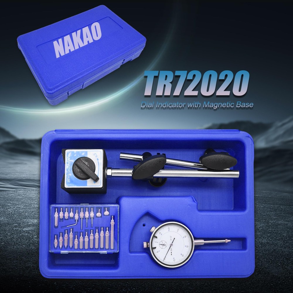 Dial Indicator with Magnetic Base and Point Precision Inspection Set, Dial...