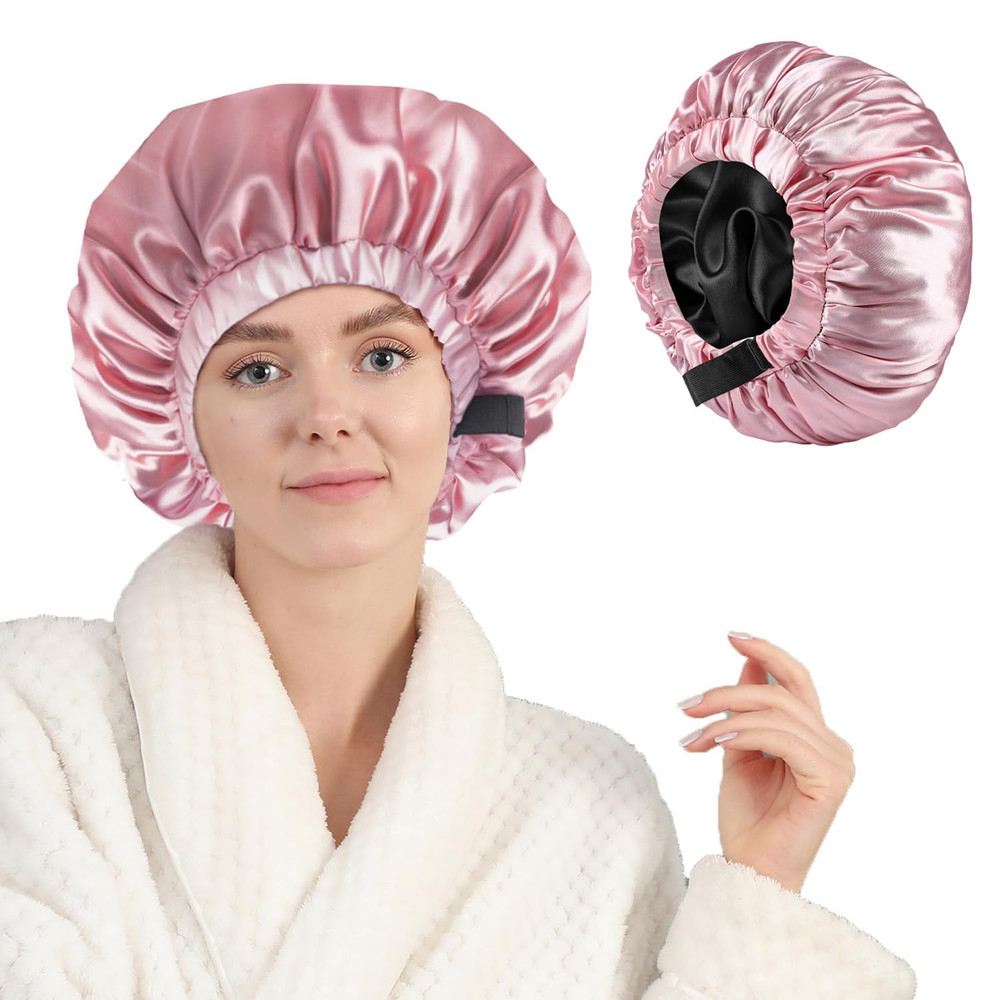 Years Calm Silk Bonnet for Sleeping Women, Double Layer Soft Ajustable Elasticit