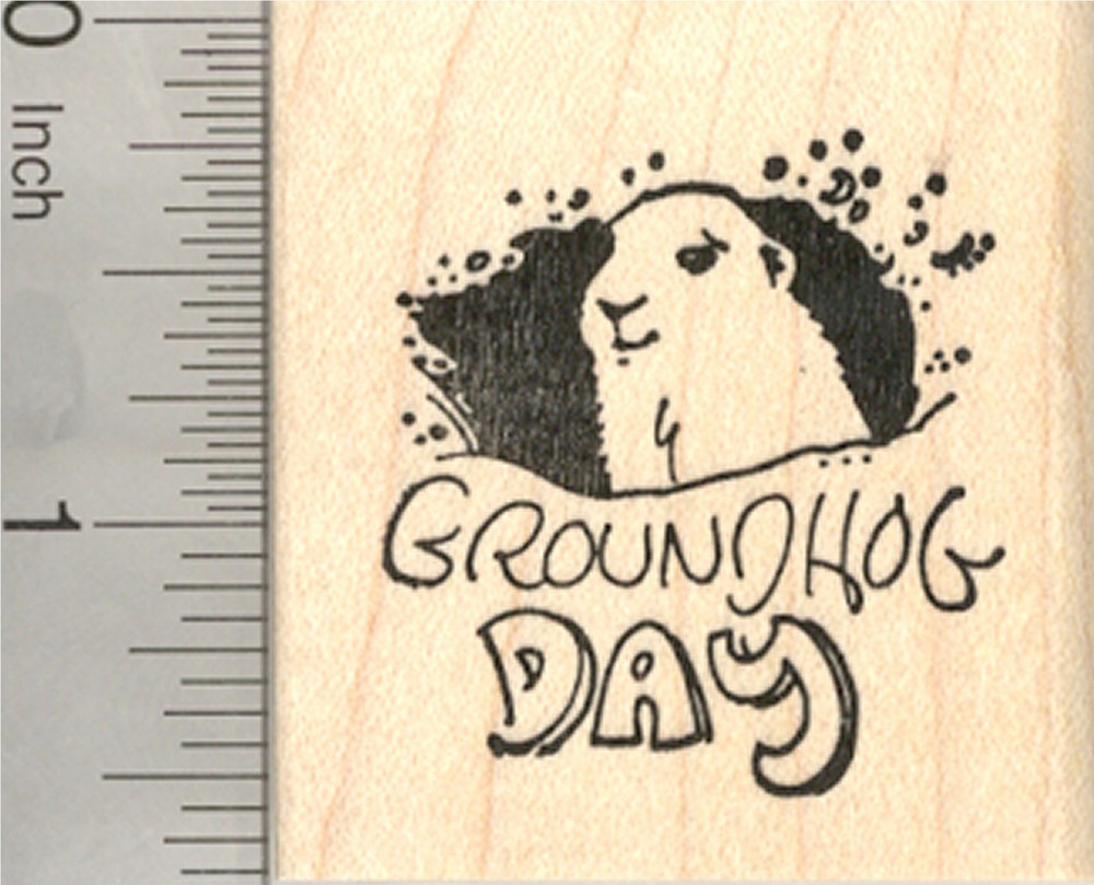 Groundhog Day Rubber Stamp E23310 WM